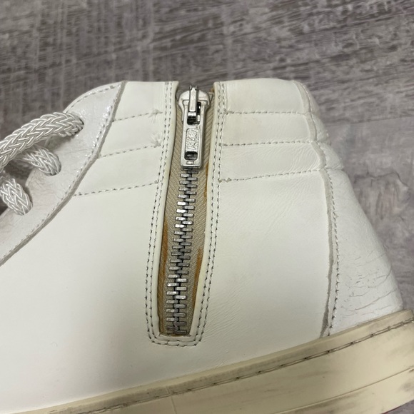 P448 White High-Top Sneakers with Zipper Detail - Picture 7 of 15